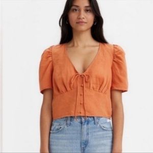 NWT Levi’s Dark Orange Linen Crop Top